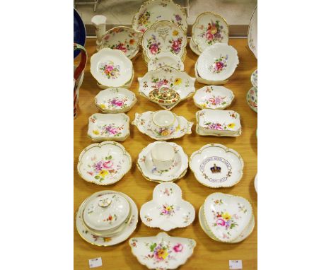 Royal Crown Derby Derby Posies trinket trays of various shapes; 1128 cover; etc 