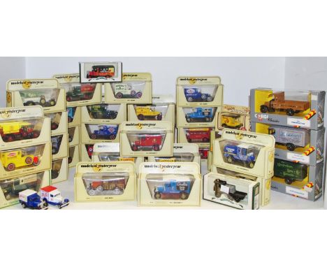 Corgi Classics C845 Thornycroft Van "Duckhams" in window grey box; another 833 "Macfarlane Lang &amp; Co" and C823 1926 Renau