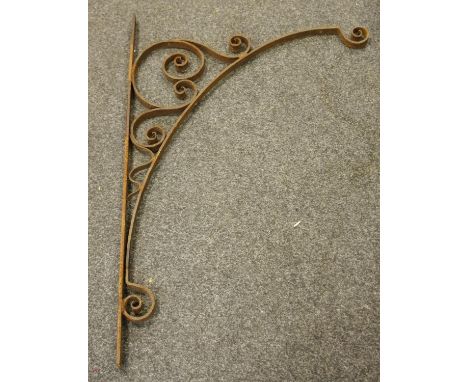 A 19th century wrought ion shop front sign bracket.