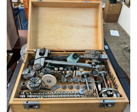 For watch and clock makers and repairers - a table top lathe with accessories 