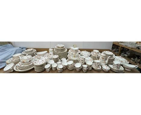 A Royal Worcester Chamberlain pattern part tea and dinner service 