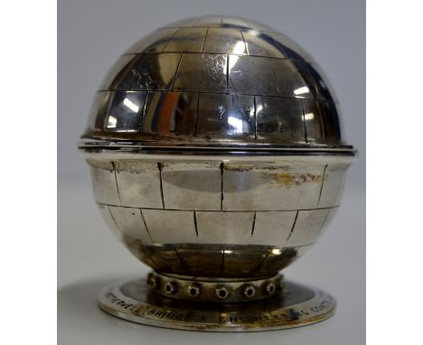 NOVELTY VINTAGE TABLE LIGHTER MODELLED AS THE DOUNREAY REACTOR "THE DOUNREAY REACTOR SPHERE 1956, THE MOTHERWELL BRIDGE & ENG