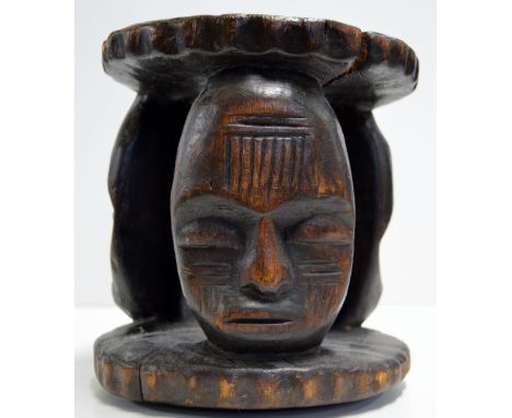 CARVED WOODEN TRIBAL STYLE STOOL