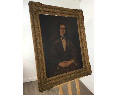 VICTORIAN PORTRAIT OF A GENTLEMAN,117cm x 95cm, along with a portrait of a lady, 94cm x 115cm, each framed (2)