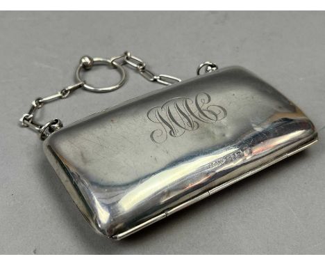 SILVER PURSE,along with a napkin ring, silver Chinese rickshaw, pill box and a tortoiseshell box