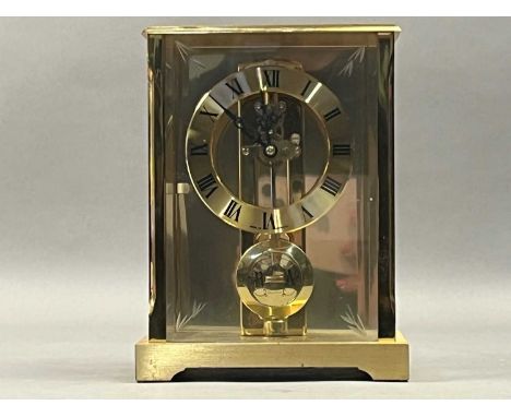 BRASS CASED MANTEL CLOCK,19cm high
