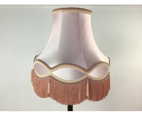 MAHOGANY STANDARD LAMP,with two shades