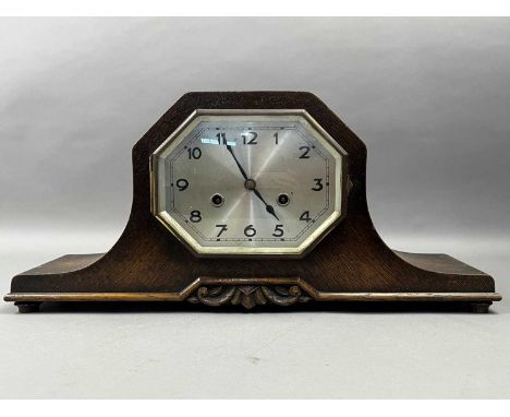 OAK CASED MANTEL CLOCK
