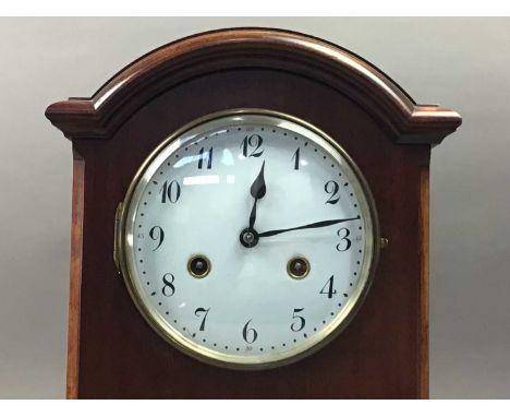 MAHOGANY MANTEL CLOCK,33cm high