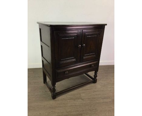 ERCOL WINDSOR SIDE CABINET,88cm high, 78cm wide, 40cm deep, along with a coffee table (2)