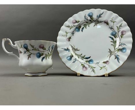 ROYAL ALBERT 'BRIGADOON' PATTERN PART TEA AND DINNER SERVICEGood overall condition,  showing some signs of light use.