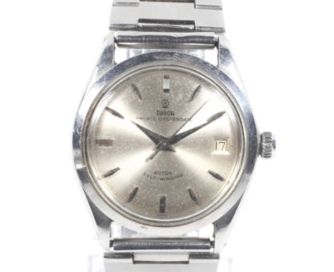 Tudor, Prince Oysterdate, a gentleman's stainless steel bracelet watch. Ref. 7966, No. 23763, the brushed silvered dial with 