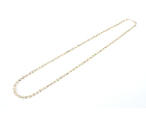 A modern Italian 9ct gold rope-twist necklace. On a bolt-ring clasp, Birmingham import convention hallmarks, approx. 51cm lon