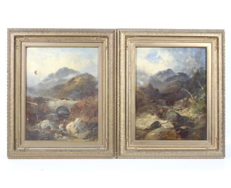 Joseph Horlor (1809-1887), a pair of oil on canvas, 'Trossacks Scotland' and 'Glencoe Scotland'. Both signed, 46cm x 36cm, fr