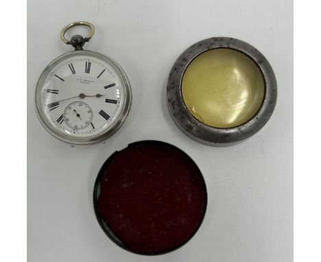 A silver J W Benson 'Ludgate' pocket watch, London 1885, Patent No 4658, 'by warrant to H M the Queen, Ludgate Hill, London' 