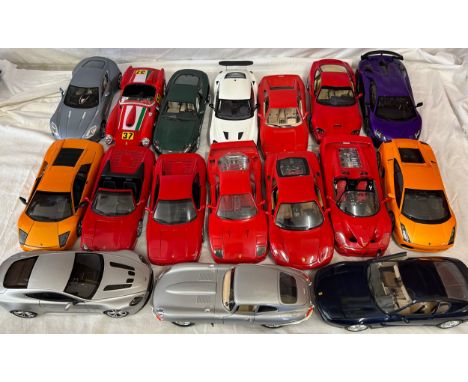 A collection of model vehicles to include Mondo Motors, Aston Martin, Burago 250 Testa Rossa (1957), Maisto Aston Martin DB7 