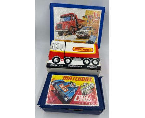 Matchbox carry cases x 3 (full) to include mostly Matchbox/ Matchbox Superfast models also Majorette, Dinky, Hot Wheels, Corg