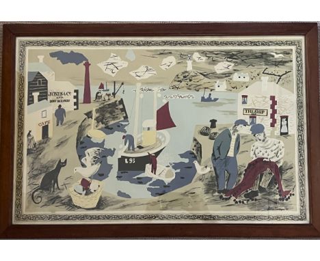 Julian Otto Trevelyan RA (1910-1988) "Harbour", lithograph, printed at the Baynard Press for School Prints Ltd, 49 x 75.5cms,