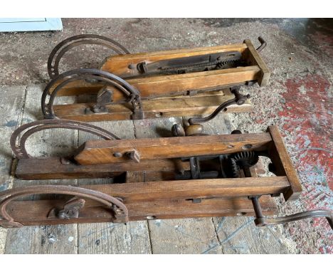 A quantity of vintage tools to include 2 drilling machines and a pine chest of planes etc. 