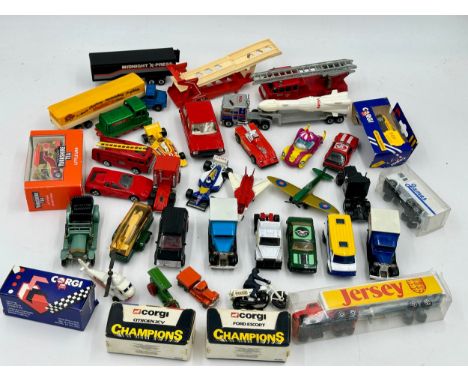 A collection of diecast toys to include mostly Matchbox Superfast also Lesney Corgi, Hot Wheels, Majorette etc. 
