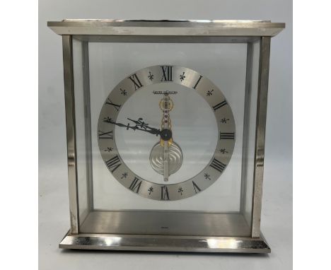 A Jaeger-LeCoultre skeleton clock. 16cm h x 15cm w. 