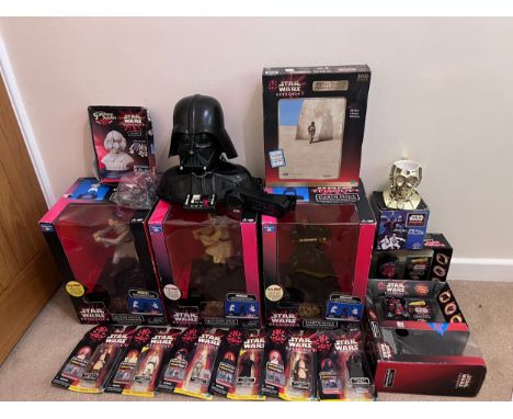 Star Wars items to include The Phantom Menace Darth Maul Rubiks Cube x 2, 6 x Hasbro Episode I figurines, Obi-Wan Kenobi, Qui