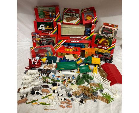 Britains diecast farming models to include 9556 Hay Baler, 9535 Potato Harvester, 9581 Unimog Breakdown Truck, 9520 Massey Fe