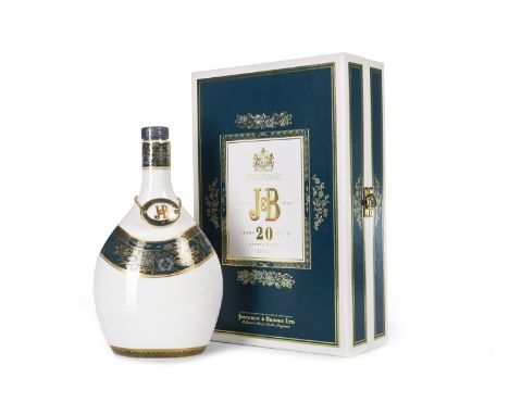 J&B 20 YEARS OLD Blended Scotch Whisky 75cl, 43% volume, ceramic bottle in box.