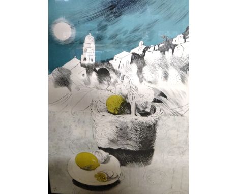 * Mary Fedden RA (British, 1915-2012), Basket Of Lemons, lithograph, signed and numbered 35/70, 74.5cm x 54cm. 
Vat on the ha
