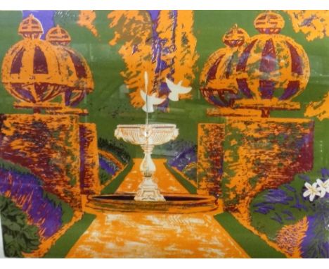 * Geoffrey Elliott (British, 1935 -), Nyman's Gardens Sussex, lithograph, signed, inscribed and numbered 67/75, 44.5cm x 58.5