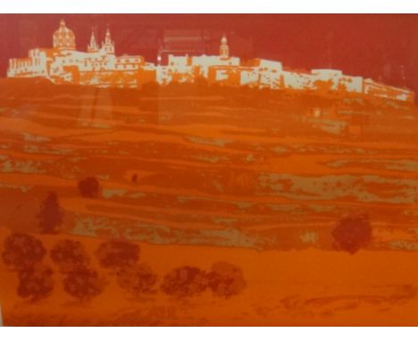 * Geoffrey Elliott (British, 1935 -), Medina, Malta, lithograph, signed, inscribed and numbered 18/18, 44.5cm x 59cm.
Vat on 
