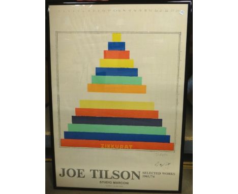 * Joe Tilson RA (British, 1928 -), Zikkurat, 1974 (poster for an exhibition of the artist's work), lithograph with text: 'Sel