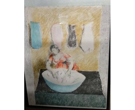 * Duncan Grant (British, 1885-1978), Washerwoman, lithograph, signed and numbered 60/150 (the frame hiding both), 74.5cm x 53
