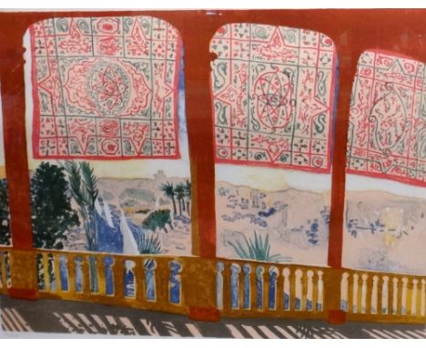 * Patrick Procktor RA (British, 1936-2003), Cataract, Aswan, 1985, lithograph printed on colours on arches paper, signed in p