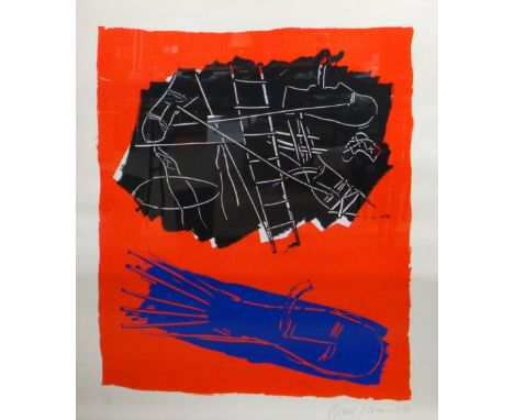 * Bruce McLean (British, 1944 -), Pipe Dream, screenprint, signed, dated 1984 and numbered 6/30, 77cm x 65cm. 
Vat on the ham