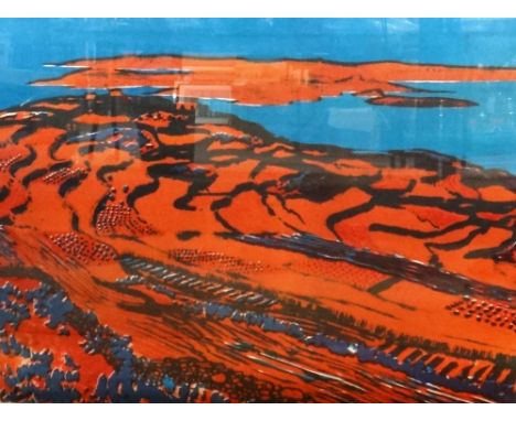 * Geoffrey Elliott (British, 1935 -), Malta Landscape, lithograph, signed, inscribed and numbered 20/20, 44.5cm x 59cm.  
Vat