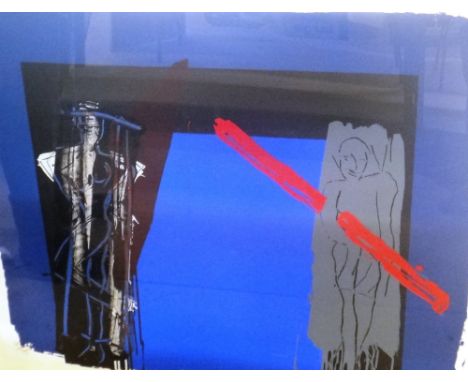 * Bruce McLean (British, 1944 -), White Man Grey Man Red Line, lithograph, signed, dated '85 and numbered 42/75, 78.5cm x 96c