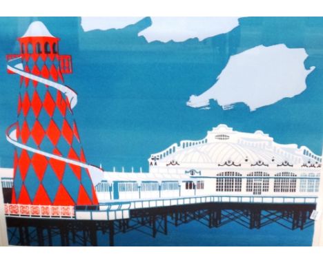 * Geoffrey Elliott (British, 1935 -), West Pier, Brighton, lithograph, signed, inscribed and numbered 66/75, 44.5cm x 59cm.
V