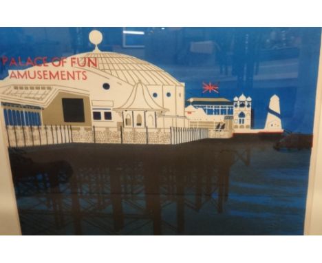 * Geoffrey Elliott (British, 1935 -), Palace Pier, Brighton, lithograph, signed, inscribed and numbered 3/10, 42.5cm x 57.5cm