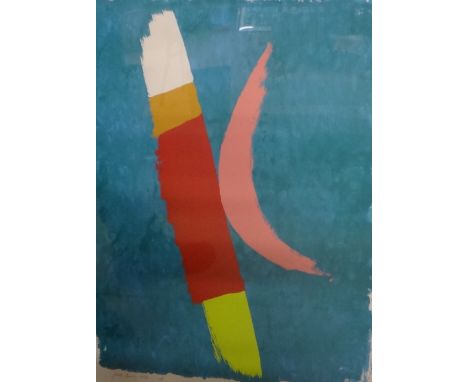 * Jack Bush (Canadian, 1909-1977), Pink Moon, screenprint, signed, dated 1974 and numbered 51/100, 71cm x 53.5cm.  
Vat on th