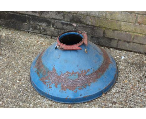 Blue enamel funnel, 62cm diameter