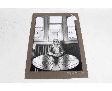 Mayotte Magnus (1934) - portrait photograph of Elizabeth Luytens in her North London home, dated 1977 and signed, mounted on 