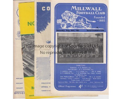 SAINTS AWAY 57-8    Twenty two Southampton away League match programmes, 57/8, all apart from game at Shrewsbury. Minor fault