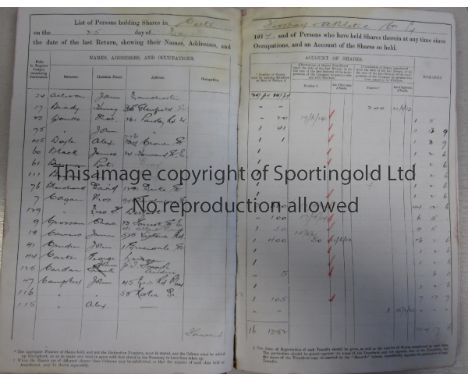 GLASGOW CELTIC 1914   Gilt inscribed Celtic Football and Athletic Company Limited Annual Summaries Ledger commencing in 1914.