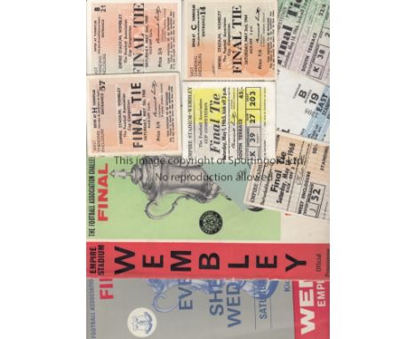 FA CUP FINALS Tickets and official programmes 1959,1960,1963,1964,1965,1966,1968 and 1969 plus Bar ticket 1968 and Souvenir p