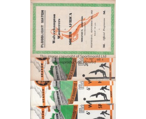 WOLVES FRIENDLIES   Fifteen Wolves home programmes for friendlies played at Molineux against Foreign opposition. Games v Sout