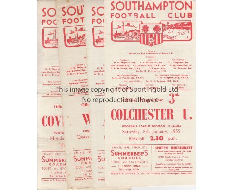 SOUTHAMPTON 54-5   Twenty two Southampton home League programmes, 54/5, all apart from game v Crystal Palace. Most are genera