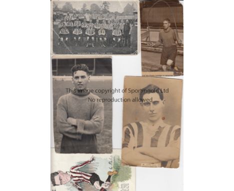 SOUTHAMPTON    A collection of 5 Southampton postcards - a team group from 1905/06 season, portrait of W. Rawlings from the P