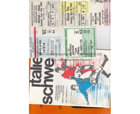 BIG MATCH MISCELLANY   A collection of 21 mostly  Big match programmes some with tickets to include 10 England homes 1969-197