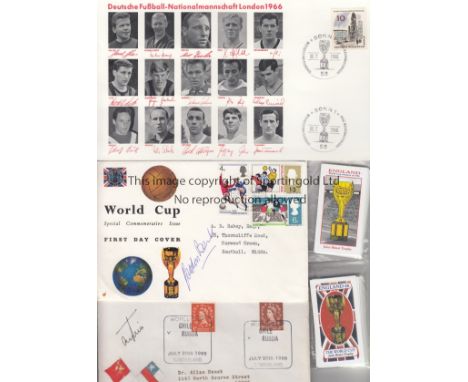 1966 WORLD CUP       Five items relating to the Tournament including a signed World Cup first day cover by Gordon Banks, a Ch